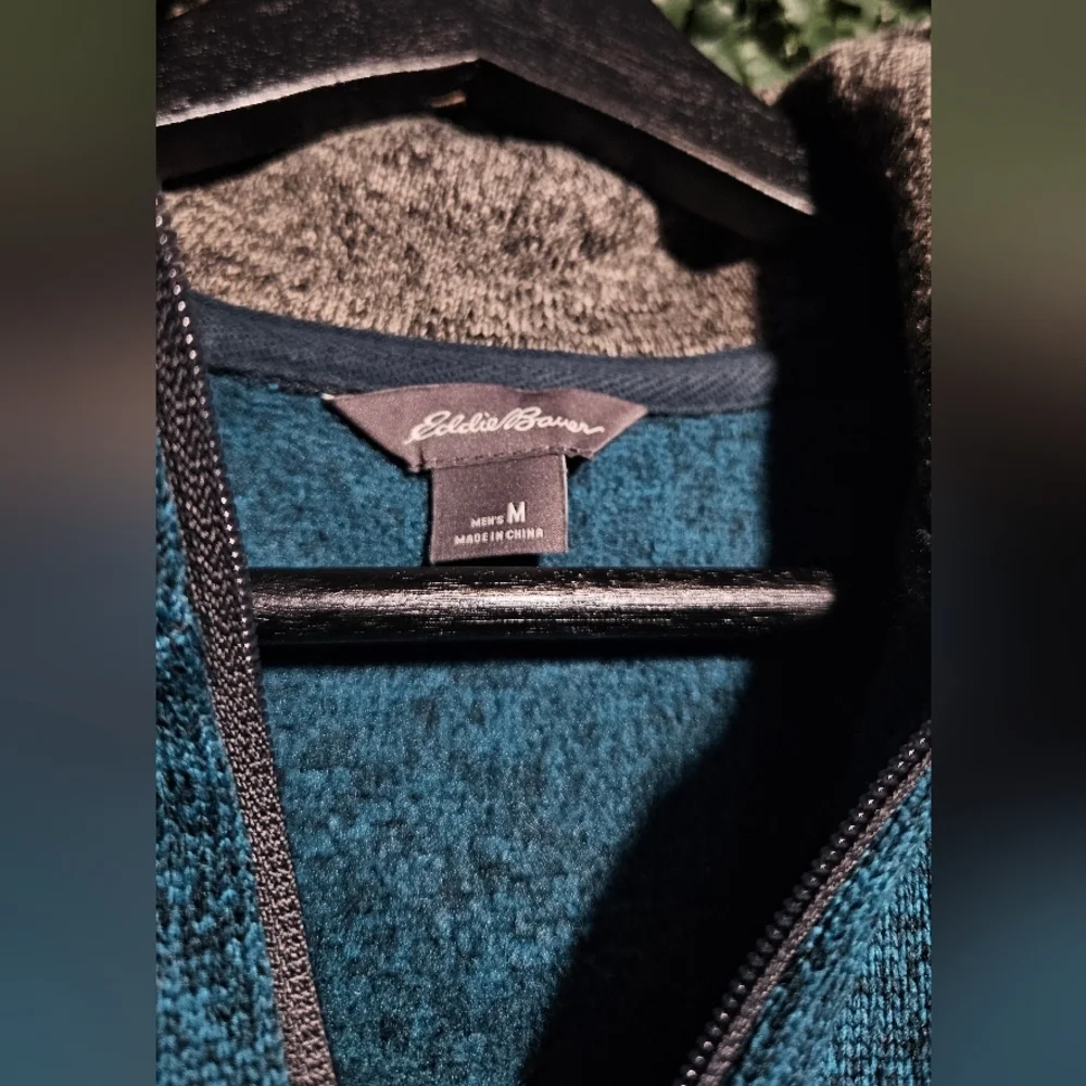 Eddie Bauer Teal Full-Zip Sweater